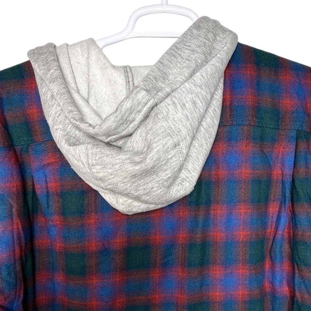 Wrangler Authentics Mens XL Quilted Lined Flannel Hooded Shirt Jacket Plaid NWT - Picture 10 of 16